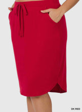 Load image into Gallery viewer, Jogger Skirt Tulip Hem in Red