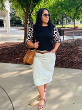 Load image into Gallery viewer, The Remi Denim Midi Skirt in Sage (4-20)