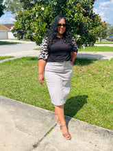 Load image into Gallery viewer, The Remi Denim Midi Skirt in Ultimate Gray (4-20)