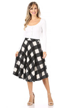 Load image into Gallery viewer, Black & White Buffalo Plaid Skirt
