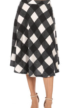 Load image into Gallery viewer, Black & White Buffalo Plaid Skirt
