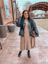 Load image into Gallery viewer, Ruffle Hem Dress in Taupe - FINAL SALE