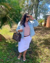 Load image into Gallery viewer, Anna Twill Denim Skirt in White