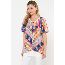 Load image into Gallery viewer, Asymmetric Hem Blouse in blue (FINAL SALE)