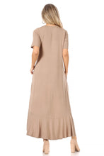 Load image into Gallery viewer, Ruffle Hem Dress in Taupe - FINAL SALE