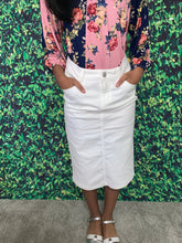 Load image into Gallery viewer, Anna Twill Denim Skirt in White