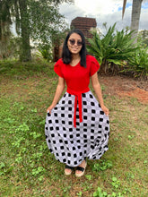 Load image into Gallery viewer, The Noelle Maxi Dress Red/Blk