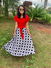 Load image into Gallery viewer, The Noelle Maxi Dress Red/Blk