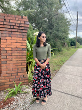 Load image into Gallery viewer, The Bethany Maxi Dress in Olive/Floral