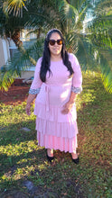 Load image into Gallery viewer, Valentina Tiered Bottom Maxi Dress in Dusty Pink (1X-3X)