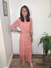 Load image into Gallery viewer, Valentina Tiered Bottom Maxi Dress in Mauve (S-XL)