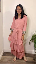 Load image into Gallery viewer, Valentina Tiered Bottom Maxi Dress in Mauve (S-XL)
