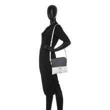 Load image into Gallery viewer, Monogram Colorblock Tassel Zip Crossbody Bag (Blk/Blk)