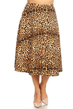 Load image into Gallery viewer, Leopard Print High Waisted A-line Midi Skirt (Final Sale)