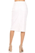 Load image into Gallery viewer, Anna Twill Denim Skirt in White