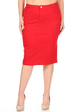 Load image into Gallery viewer, Anna Twill Denim Skirt in Red