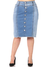Load image into Gallery viewer, Celeste Denim Skirt two tone in Light Wash - FINAL SALE