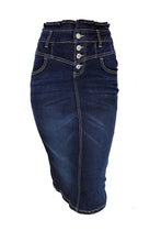Load image into Gallery viewer, Maddie Ruffle Waist Denim Skirt in Dk Indigo -FINAL SALE