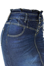 Load image into Gallery viewer, Maddie Ruffle Waist Denim Skirt in Dk Indigo -FINAL SALE