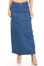 Load image into Gallery viewer, Anna Long Twill Skirt in Teal