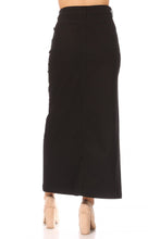 Load image into Gallery viewer, Anna Long Twill Skirt in Black