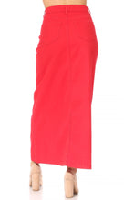 Load image into Gallery viewer, Anna Long Twill Skirt in Red