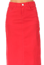 Load image into Gallery viewer, Anna Long Twill Skirt in Red