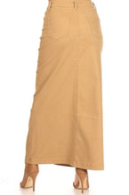 Load image into Gallery viewer, Anna Long Twill Skirt in Khaki