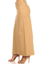 Load image into Gallery viewer, Anna Long Twill Skirt in Khaki