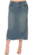 Load image into Gallery viewer, Britney Long Denim Skirt in Vintage