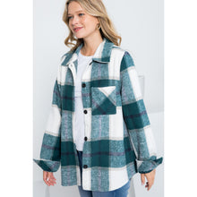 Load image into Gallery viewer, Always Cozy Plaid Flannel Shacket in Hunter Green