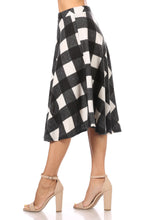Load image into Gallery viewer, Black & White Buffalo Plaid Skirt