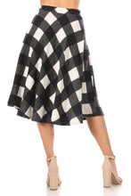 Load image into Gallery viewer, Black & White Buffalo Plaid Skirt
