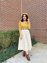 Load image into Gallery viewer, Swiss Dotted Long Sleeve Blouse in Mustard