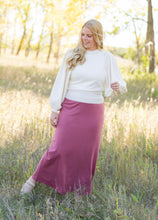 Load image into Gallery viewer, Clarise Dusty Rose Premium Knit Maxi Skirt