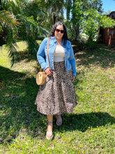 Load image into Gallery viewer, Leopard Print High Waisted A-line Midi Skirt (Final Sale)
