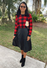 Load image into Gallery viewer, Taylor Faux Leather A-line Midi Skirt