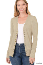 Load image into Gallery viewer, Lovely Snap Button Sweater Cardigan in Tan