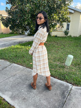 Load image into Gallery viewer, Dani Long Plaid Button Front Shirt Dress
