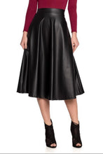 Load image into Gallery viewer, Taylor Faux Leather A-line Midi Skirt