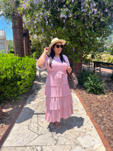 Load image into Gallery viewer, Valentina Tiered Bottom Maxi Dress in Dusty Pink (1X-3X)