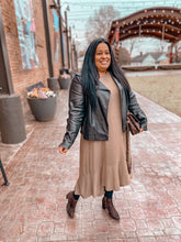 Load image into Gallery viewer, Ruffle Hem Dress in Taupe - FINAL SALE