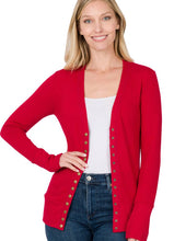 Load image into Gallery viewer, Lovely Snap Button Sweater Cardigan in Burgundy