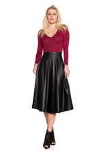 Load image into Gallery viewer, Taylor Faux Leather A-line Midi Skirt