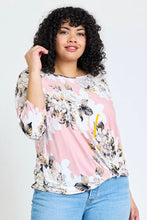 Load image into Gallery viewer, Plus Floral Bottom Knot Tunic