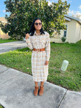 Load image into Gallery viewer, Dani Long Plaid Button Front Shirt Dress