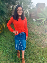 Load image into Gallery viewer, Swiss Dotted Long Sleeve Blouse in Rust