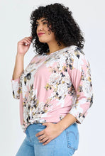 Load image into Gallery viewer, Plus Floral Bottom Knot Tunic