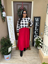 Load image into Gallery viewer, Elastic Waist Tiered Ruffle Maxi Skirt in Burgundy