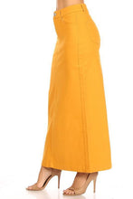 Load image into Gallery viewer, Anna Long Twill Skirt in Mustard (FINAL SALE)